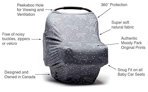 Moody Park Baby - Baby Carseat Cover - Ultra Soft And Stretchy Nursing Cover - 6-In-1 Multi-Use Carseat Cover Boy - Essentials For Baby Boy Baby Girl Or Gender Neutral (Constellation) #TOP1