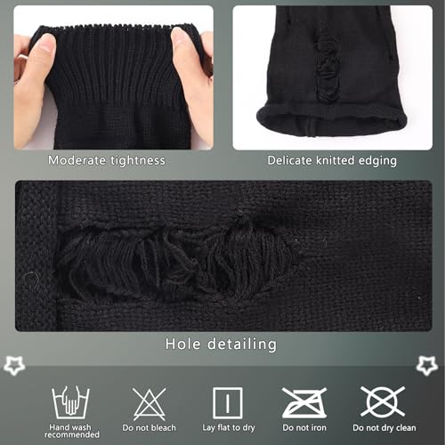 Image of Junely 2 Pairs Leg Warmers for Women Kawaii Leg Warmer Cute Legwarmers Japanese Socks Halloween Goth Emo Gyaru Accessories
