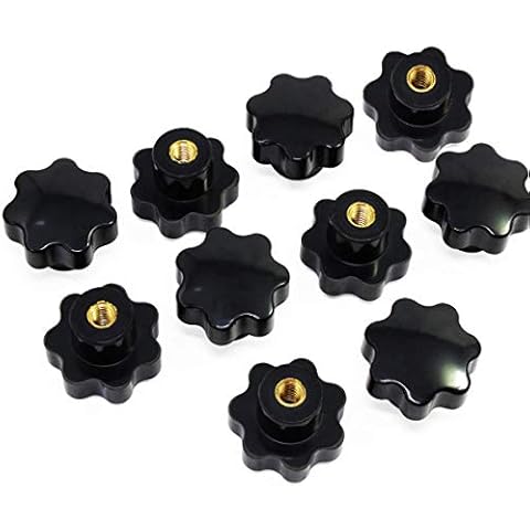 10PCS Plastic Star Shape Head M6 Female Thread Clamping Knob Shape Knob Handle Hand Knob Handle for Machine Tool (M6) Cover