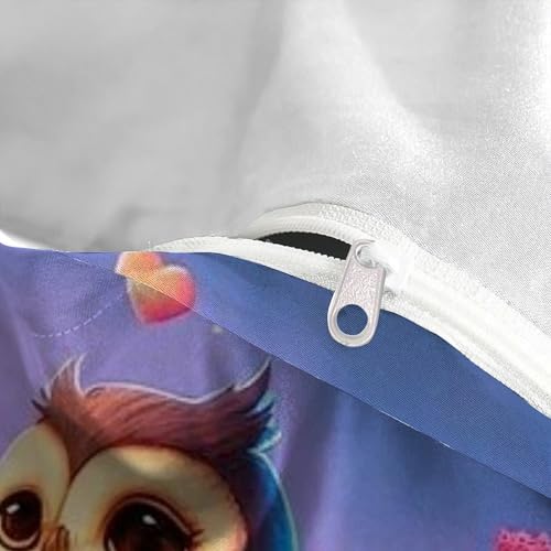 Housse de couette microfibre animaux mignon 3D de taille double 200x200 avec fermeture