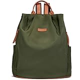 [CLEARANCE]CALLAGHAN Canvas Backpack Purse Large Lightweight School Backpack for Women Army Green