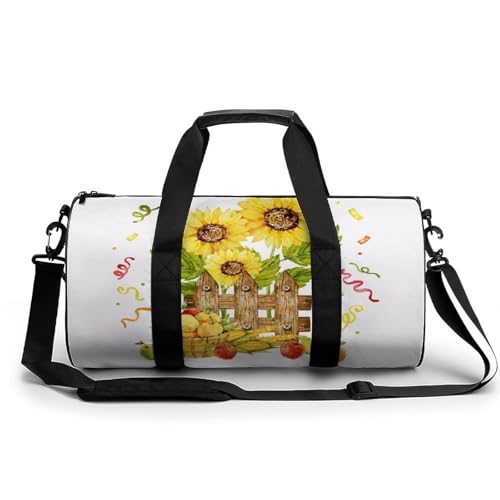 Sac de sport gym voyage camping randonnée aquarelle tournesol