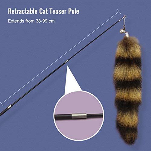 O brinquedo de pena de gato retrátil Adaskala Cat Teaser interativo é um brinquedo de pena de gato q