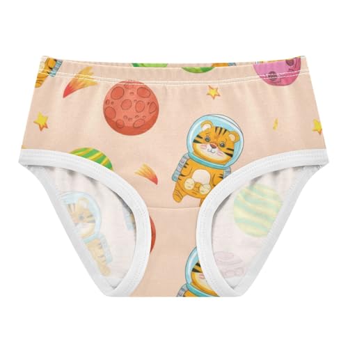 Cotton Girls Underwear Toddler Cute Cartoon Tigers Astronaut Panties Little Girl Artistic Briefs Kids Undies 2t