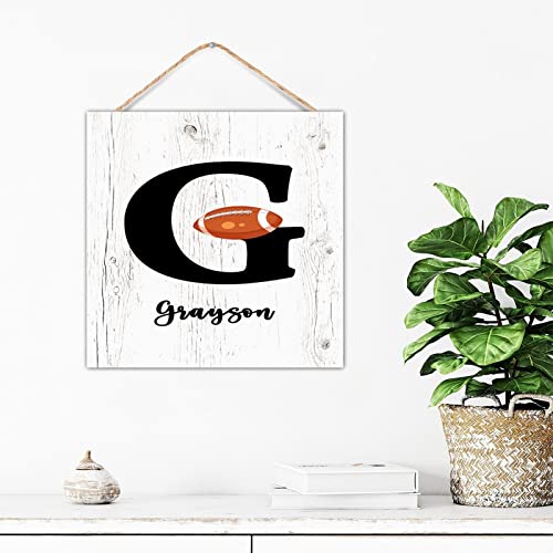 Décoration murale en bois monogramme G CustomCares patiné chic pour porche et salon 30cm