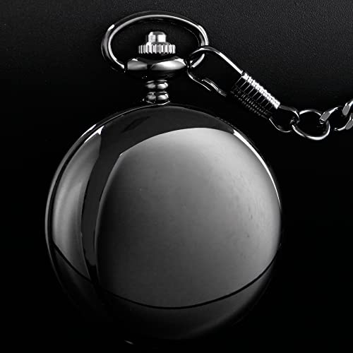 Tiong Classic Smooth Quartz Pocket Watch, Roman Numerals Scale With Chain Xmas Graduation Birthday Father's Day Best Gifts #TOP1