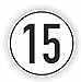 Aufkleber Geschwindigkeits-Schild 15 km/h Folie gemäß StVZO § 58 | Ø5-30cm Made in Germany, Größe: Ø10 cm