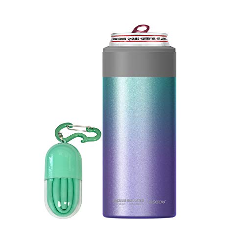 Asobu Skinny Can Cooler Insulated Stainless Steel Sleeve for a Slim 12 Ounce