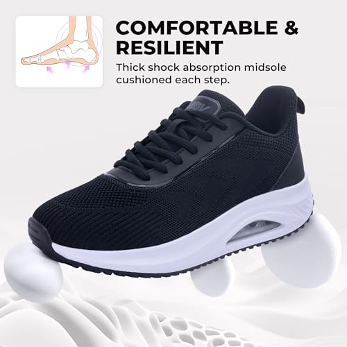 Image of SURRAY Women's Wide Width Walking Shoes - Plantar Fasciitis Arch Support Orthotic Sneakers, Comfortable Tennis Shoes for Casual Gym Workout US Size 6-11