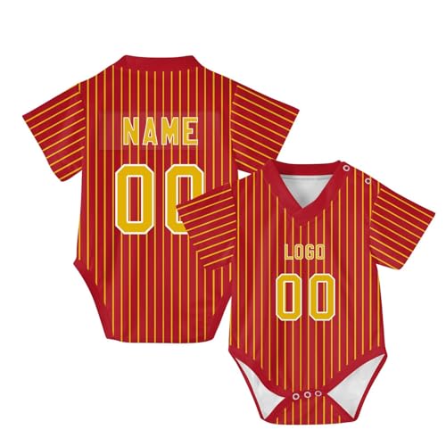 Camiseta de una Pieza Personalizada para bebé, Camiseta de una Pieza con Nombre/número/Logotipo Impreso, Adecuada como Camiseta de fútbol para recién Nacidos. (FR/ES, Edad, Talla única, Estilo 11)