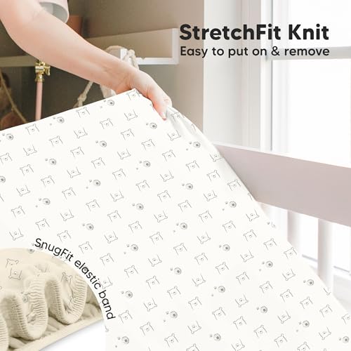 Image of KeaBabies 2pk Baby Crib Sheets for Boys Girls, 52x28 Fitted (Bumble Bear) | Viscose Derived from Bamboo, Toddler Bed Sheets Neutral, Fitted Crib Mattress Sheet for Standard Baby Bedding, Soft, Cozy