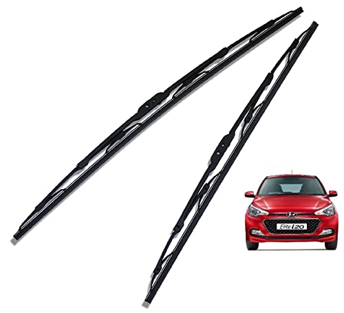 Image of Euro Care Metal Type Wiper Blade Compatibility with Hyundai Elite i20 (Model : 2014-2019) Windshield Car Wiper Blade Size D-24,P-16