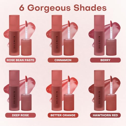 Image of KIMUSE Water Gel Lip Tint 6-Colors Set, Highly Pigmented Glossy Lip Stains | Long Lasting Moisturizing Glossy Lip Tint Stain, Hydrating Lip Gloss Set Makeup, Waterproof, Transfer-Proof, Lightweight