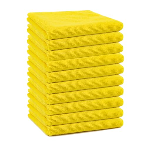 Panlom Paño de limpieza multiusos, paño de microfibra absorbente, reutilizable, secado rápido, respetuoso con el medio ambiente, para cocina, coche, ventanas, vidrio, baño, 12 x 12 pulgadas, paquete