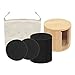 Sharplace 16 X Tampons Démaquillants Ronds Lavables Tampons En Coton de Bambou Biologique Nettoyant pour Le Visage En Coton avec Récipient En Bois - Noir