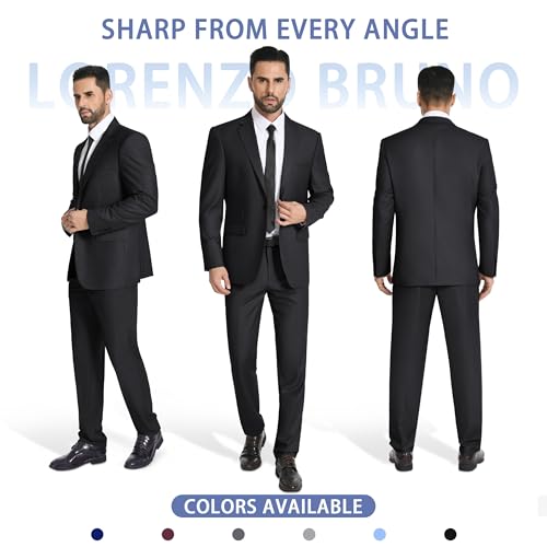 Mens Suit 2 Piece Suits for Men One Button Slim Fit Solid Jacket & Pants Tuxedo Set Business Wedding Party3