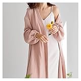 Extra-Light-Weight- und Super-Soft-Design: Bademantel Frauen Gaze Baumwolle 100% Langarm Langarm Leichtes weiches Frauenbademang Pyjamas Frauen -Pyjamas Homewear, Innen- und Außenwechsel.