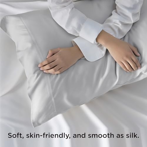 Image of Bedsure Pillow Cases Standard Size Set of 2, 100% Rayon Derived from Bamboo