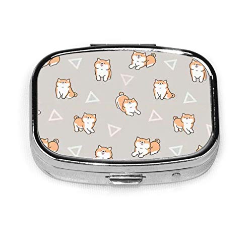 柴犬 犬柄 いぬ ピルケース 携帯サプリメントケース 薬ケース 薬入れ 薬箱 コンパク ト 金属 持ち運びに便利 小物入れ 小型 薄型 飲み忘れ防止 旅行 登山 老人 出張