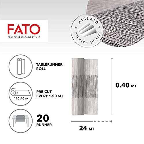 FATO - Tischläufer, Textileffekt, Größe 0,4x24 m, vorgeschnitten alle 1,20 m, Packung mit 20 Läufern, Drypap, Airliad, Hohe Qualität… – Ansicht 5