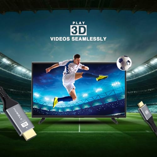 Image of HUMBLE Type C to HDMI Cable - 4K@60Hz Ultra HD, 2 Mtr Length, 18 Gbps Speed, Durable Nylon Braided, Premium Connectors, Widely Compatible with TV, Laptop, Projector, MacBook & Type C Smart Phones