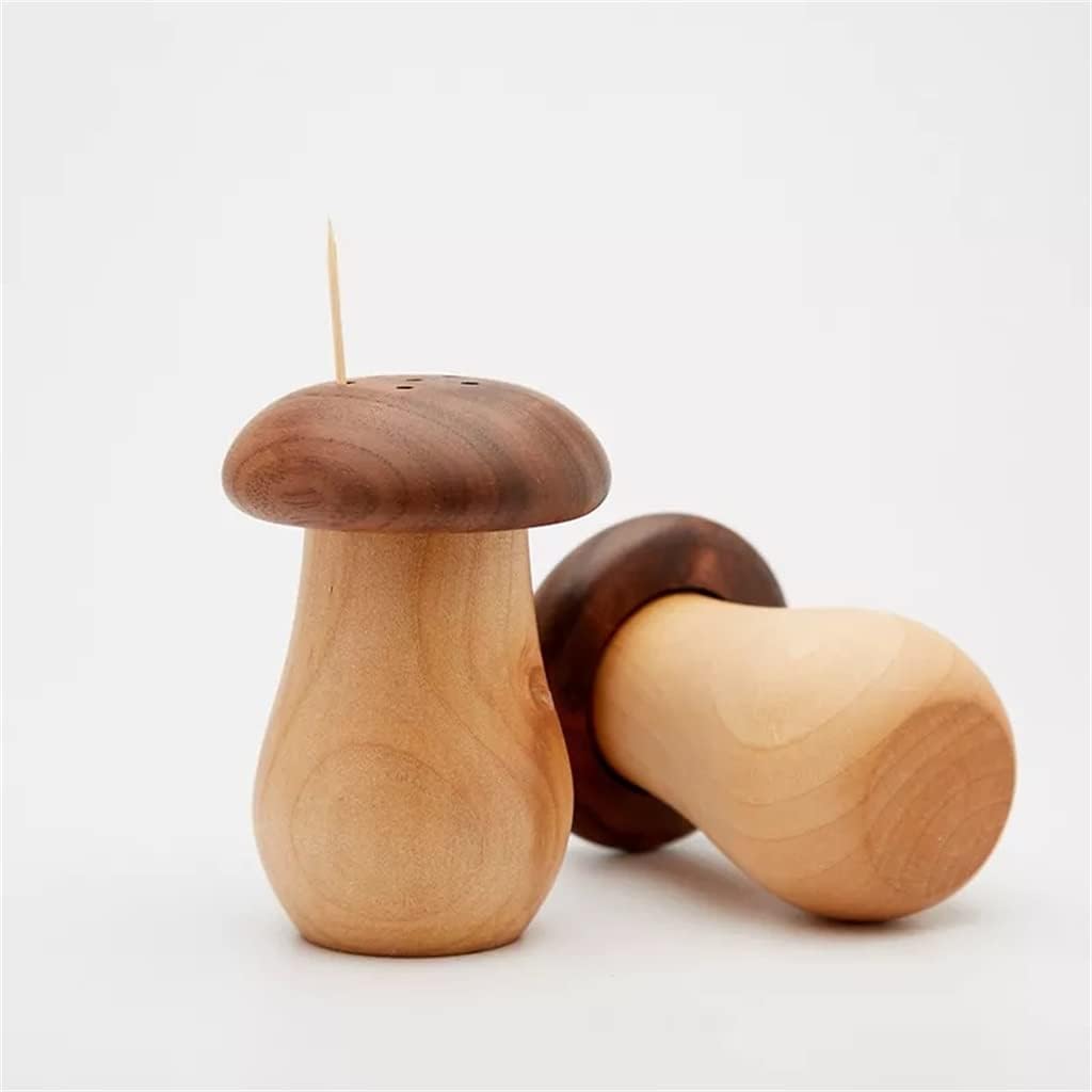 Toothpick Box, Toothpick Holder,Toothpick Dispenser,Wooden Toothpick Holder Wooden Barrel Needle Holder Handmade Mushroom