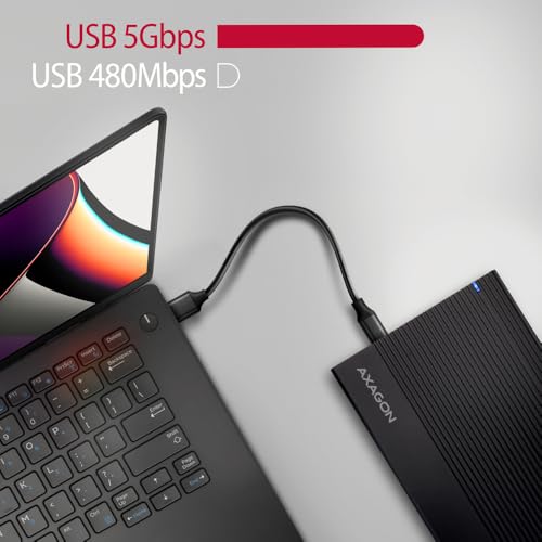 Carcasa externa AXAGON EE35-GTR USB-C 3.2 Gen 1 SATA 6G 3.5" negro miniatura 6