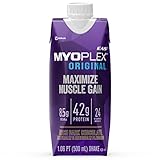EAS Myoplex Original Ready-To-Drink Protein Shake, Rich Dark Chocolate, 17 oz, 4 count (Pack of 3)
