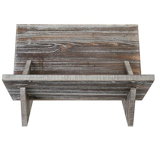 Mygift Rustic Solid Torched Wood Tilted Book Holder, Desktop Reading Book Textbook Storage Organizer Bookshelf, Decorative Desk Bookcase #TOP5