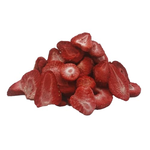 Erdbeeren gefriergetrocknet 225g Scheiben, Natürliche Getrocknete Erdbeere Ohne Zusätze 100% Pur - Gefriergetrocknete Früchte Snack - Gefriergetrocknete Trockenfrüchte von Foozia