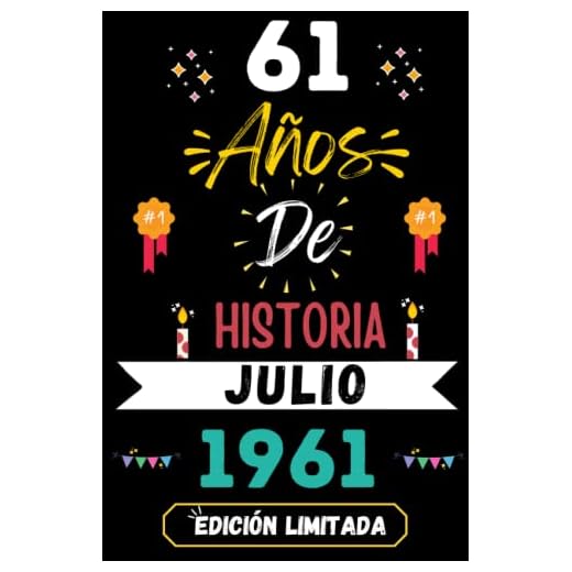 CUADERNO, 61 AÑOS DE HISTORIA JULIO 1961 EDICIÓN LIMITADA: Regalo de 61 cumpleaños para mujeres y hombres, ideas de 61 cumpleaños... un cumpleaños... ... regalo de 61 cumpleaños para él/ella.