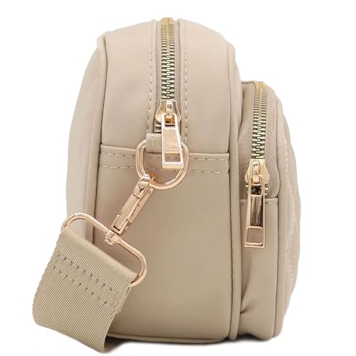 Image of FashionPuzzle Quilted Nylon Crossbody Bag with Wide Strap