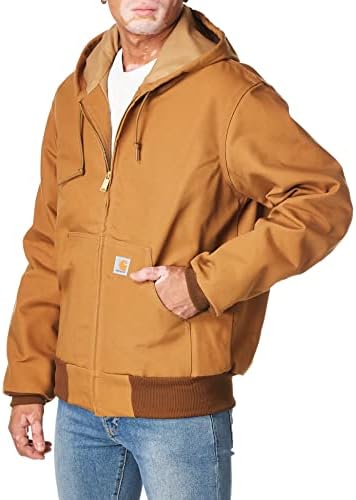Carhartt mens Thermal Lined Duck Active Jacket J131 (Regular and Big & Tall Sizes) work utility outerwear, Carhartt Brown, X-Large US