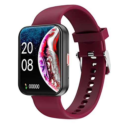 Image of GIZMORE Gizfit Blaze Max 1.85 inch IPS Display with 240 x 280 px | 450 NITS Brightness BT Calling Edge to Edge Display, Voice Assistance, Bluetooth Smartwatch (Burgundy)