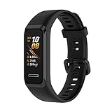 Huawei Band 4 & 5i Soft Silicone Waterproof Adjustable Sport Watch Strap Replacement Wristbands (Black)