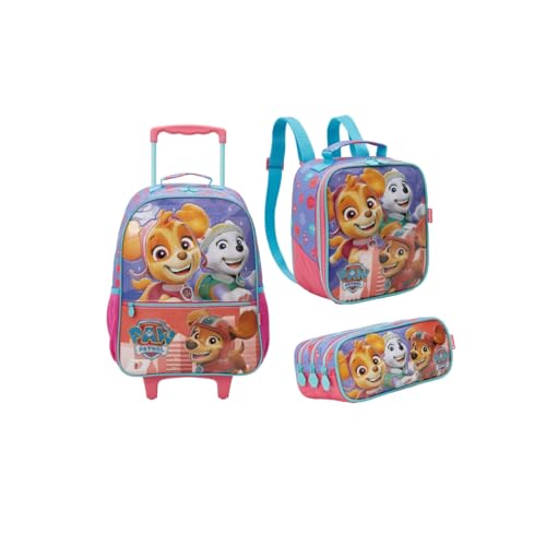 Kit Mochila Carrinho Lancheira Estojo Patrulha Canina 13430