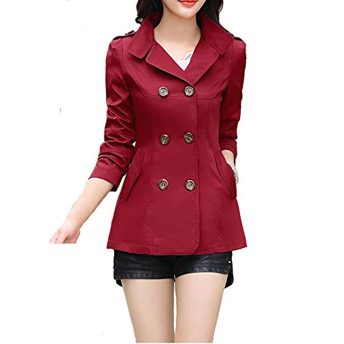 Blazer femme rouge boutonné veste de travail manches longues taille S