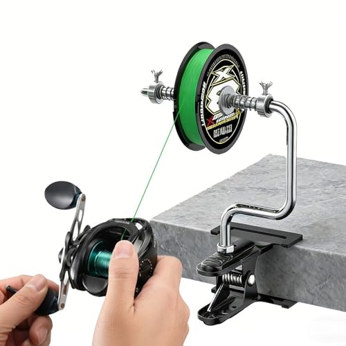 LZXUNG Fishing Line Spooler, Portable Reel Spooling Station for Spinning & Baitcasting Reels, Adjustable Winder Fits Multiple Spool Sizes, Tangle-Free Fishing Essentials