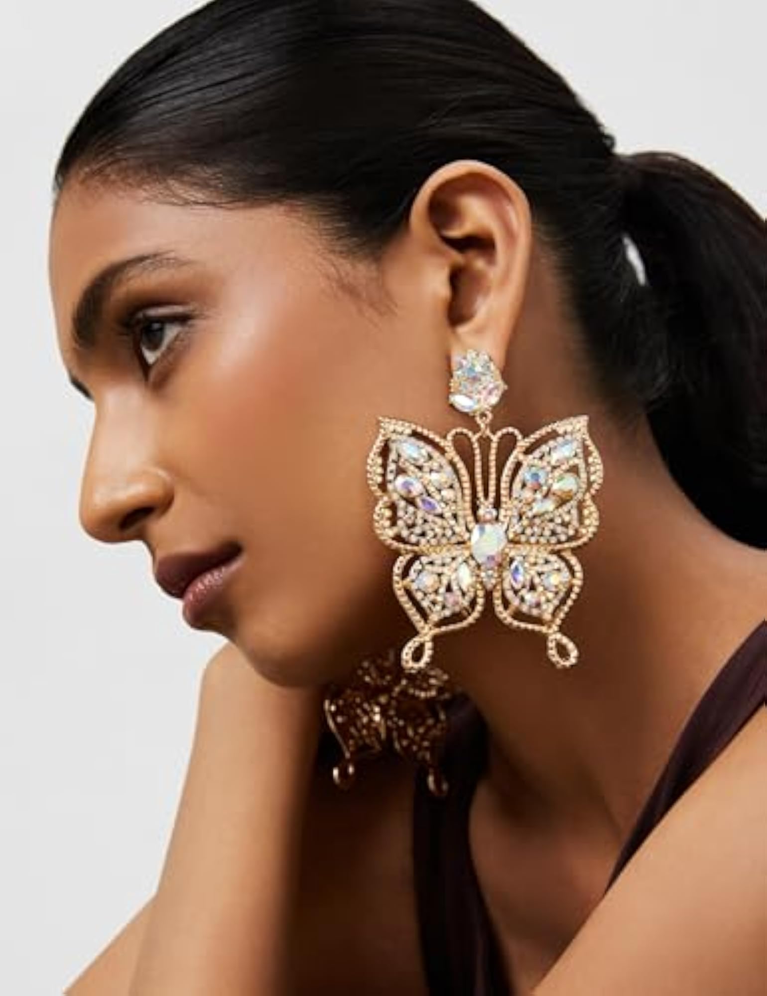 Women's 18K Gold-Plated AD & Zirconia Studded Dangle Earrings