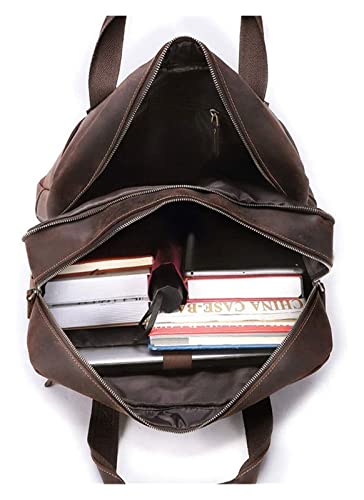 DHAEY Briefcases Vintage Messenger Handbag, Vintage Leather Briefcase 17" Laptop Tote Large Capacity Messenger Bag3