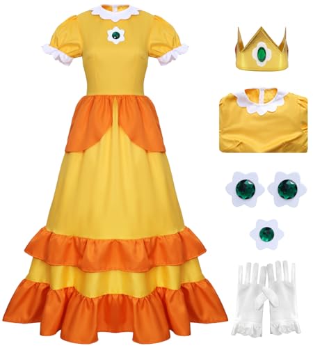 Robe de soirée Daisy princesse cosplay aux finitions soignées avec bijoux