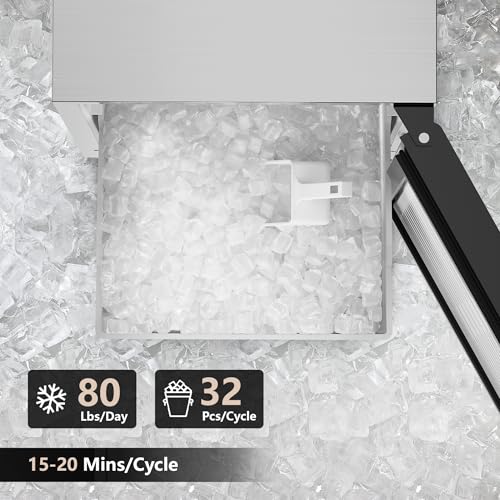 Máquina de hielo comercial Coolake 15'' con capacidad 80 lbs/día miniatura 3