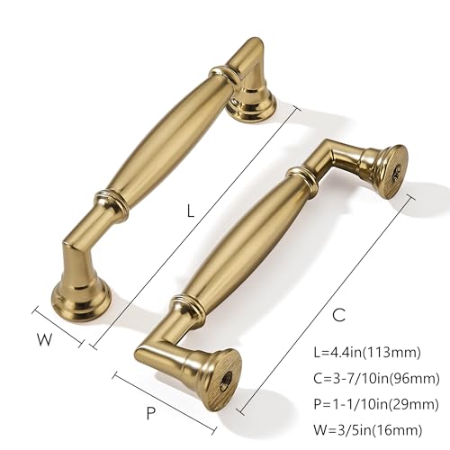 khtumeware 10 Pack 3-3/4 Inch(96mm) Champagne Bronze Cabinet Pulls Heavy Duty Solid Satin Brass Cabinet Handles Kitchen Cabinet Hardware for Cupboard Drawer Handles Dresser Pulls by khtumeware - Image 2