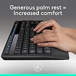 Logitech MK345 Wireless Keyboard and Mouse Combo with Palm Rest, 2.4 GHz USB Receiver, Compatible with PC, Laptop, Black - Image 2