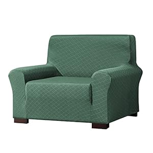 E EBETA Élastique Housses de canapé Housses de Coussin, Revêtement de Canapé Extensible Motif de Diamant Housses de canapé à 1 Places (Bleu Marine, 80-120 cm)