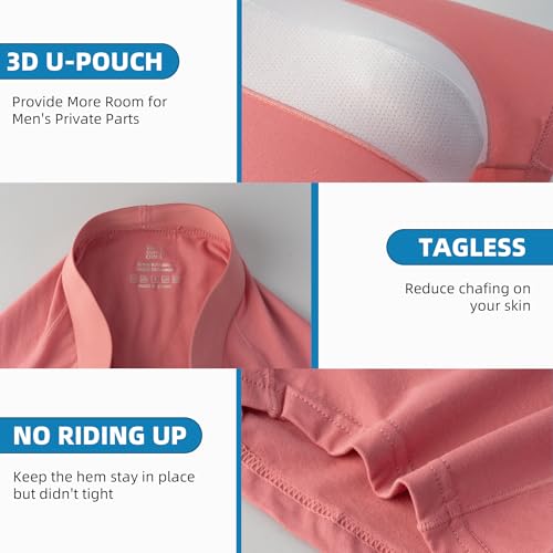 Mens Cotton Boxer Briefs, Ultra-Soft Tagless Design | Breathable Underwear with Vibrant Colors | 4-Pack Multi-Color3