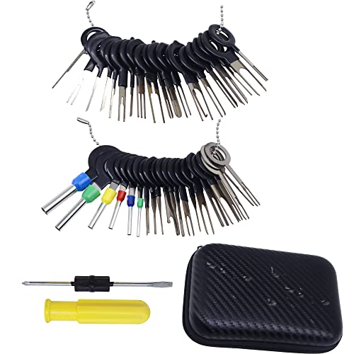 HISports Terminal Removal Tool Kit for Car 42PCS Auto Electrical Wire Connector Pin Extractor Puller Repair Remover Key Removal Tools Set with Protective Case for Most Connector Terminal