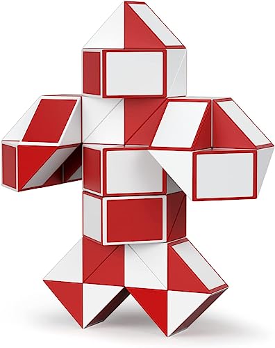 ROXENDA Serpent Magique avec 60 Blocs, Magic Snake Cube Twist Puzzle - Jeux de Puzzles 3D Fidget Cube Serpent Magique Cadeau Anniversaire pour Enfants et...