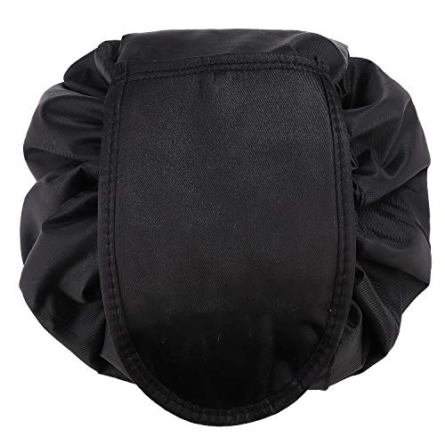 BeeViuc Bolsa de Cosméticos Maquillaje, para Señoras Perezosas, Viaje Bolsas de Aseo con el Lazo de la Bolsa Bolsa de Organizador Almacenamiento de Maquillaje del Bolso para Viaje Diario - Negro