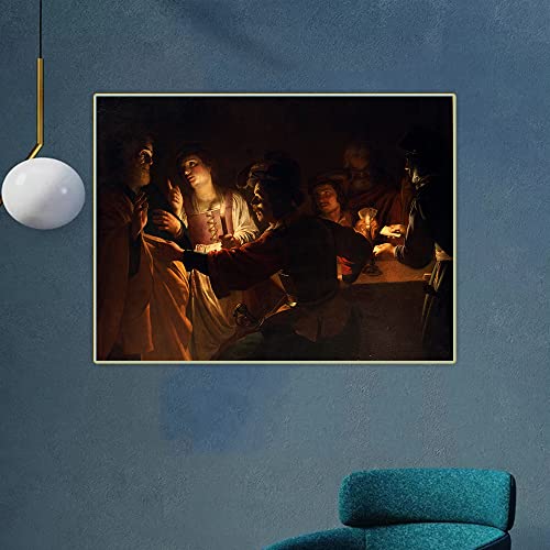 Peinture diamant 5D Le déni de Saint Pierre de Gerard Van Honthorst kit complet adultes